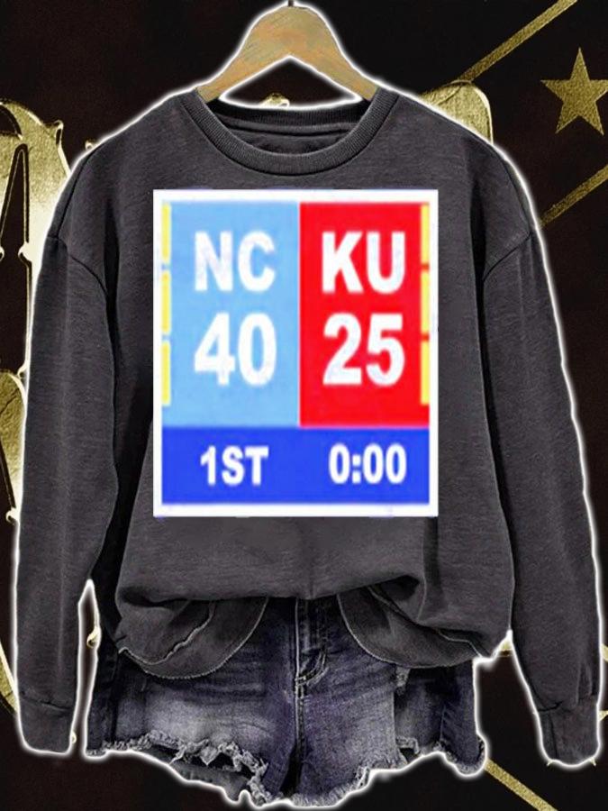 North Carolina Tar Heels Vs Kansas Jayhawks 40 25 1st Final Jayhawks Champions T-Shirt sweatshirt