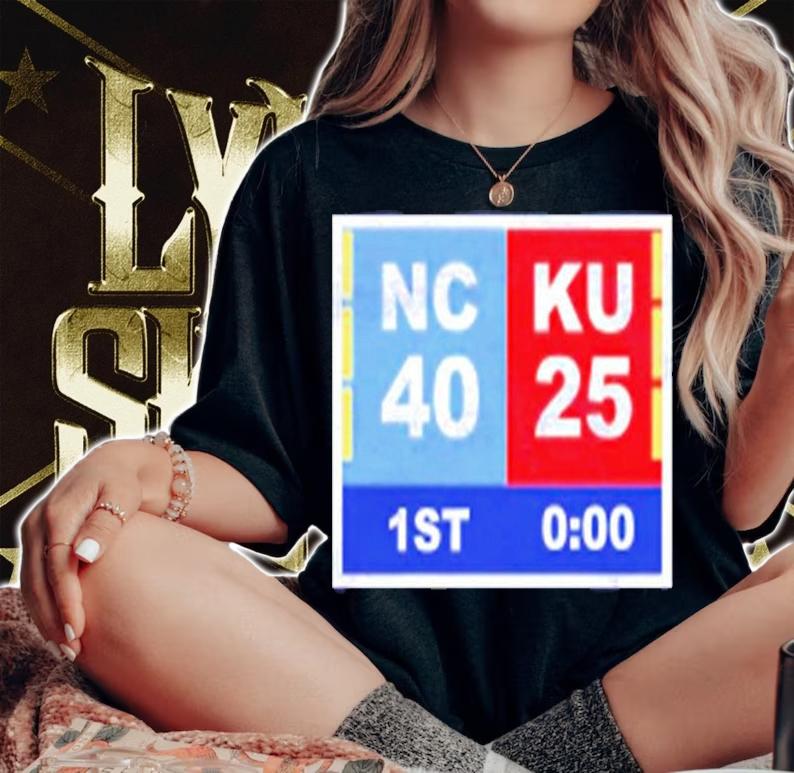 North Carolina Tar Heels Vs Kansas Jayhawks 40 25 1st Final Jayhawks Champions T-Shirt woman shirt