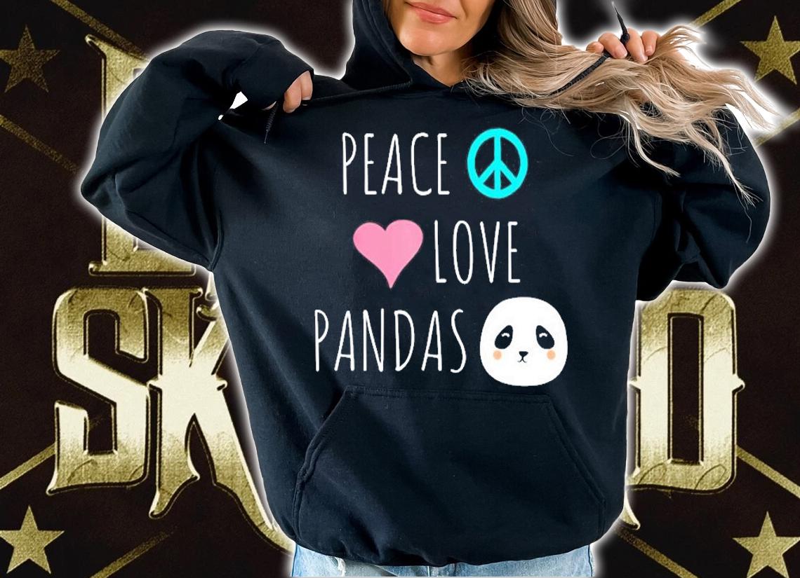 Peace Love Pandas Cute Panda Bear Animal Pet Love Gift T-Shirt hoodie