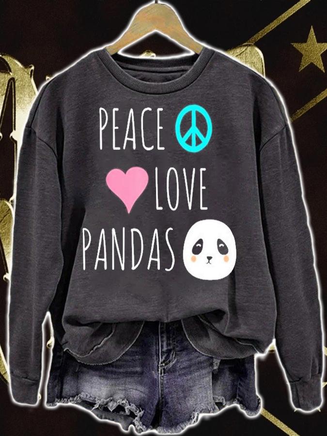 Peace Love Pandas Cute Panda Bear Animal Pet Love Gift T-Shirt sweatshirt