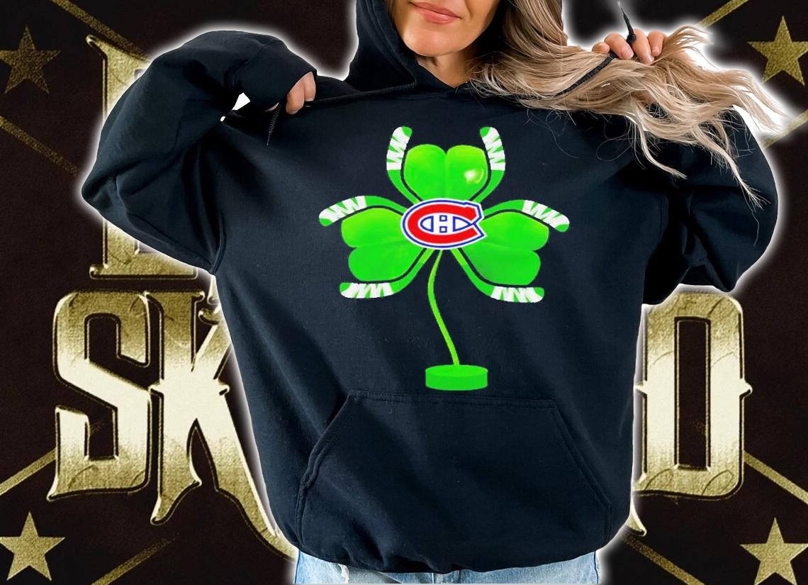 Montreal Canadiens Shamrock Hockey Tree St Patrick's Day T-Shirt