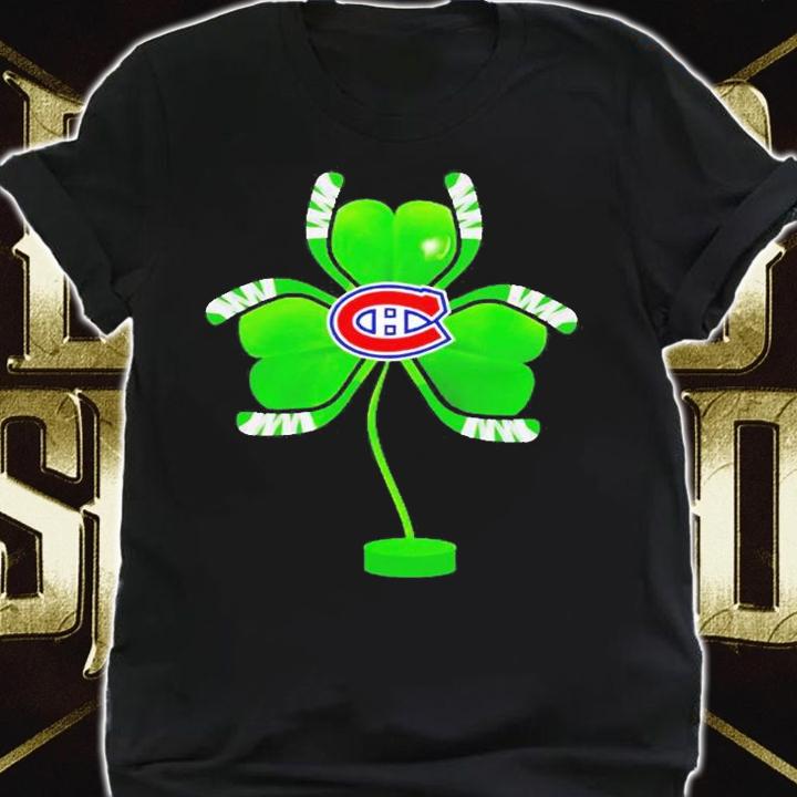 Montreal Canadiens Shamrock Hockey Tree St Patrick's Day T-Shirt