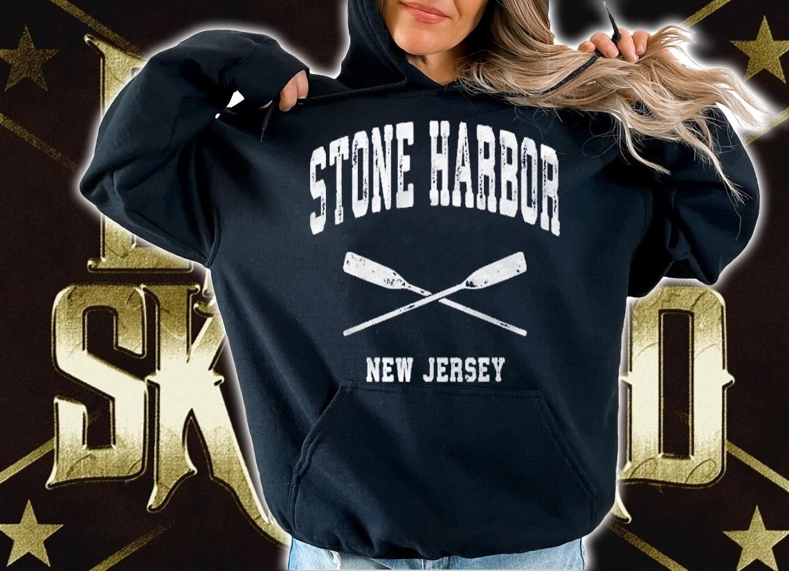 Stone Harbor New Jersey Vintage Nautical Crossed Oars Shirt hoodie