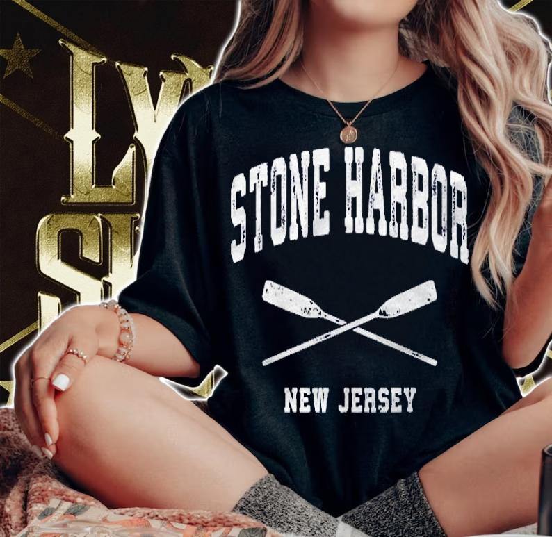 Stone Harbor New Jersey Vintage Nautical Crossed Oars Shirt woman shirt