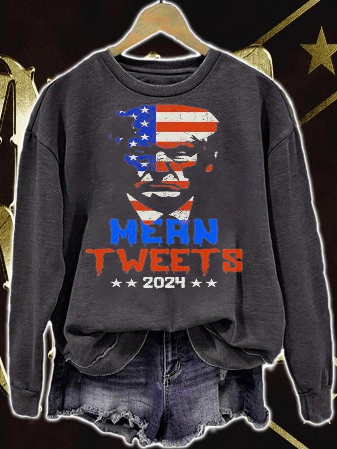 Vintage Anti Biden Trump 2024 Mean Tweets T-Shirt sweatshirt