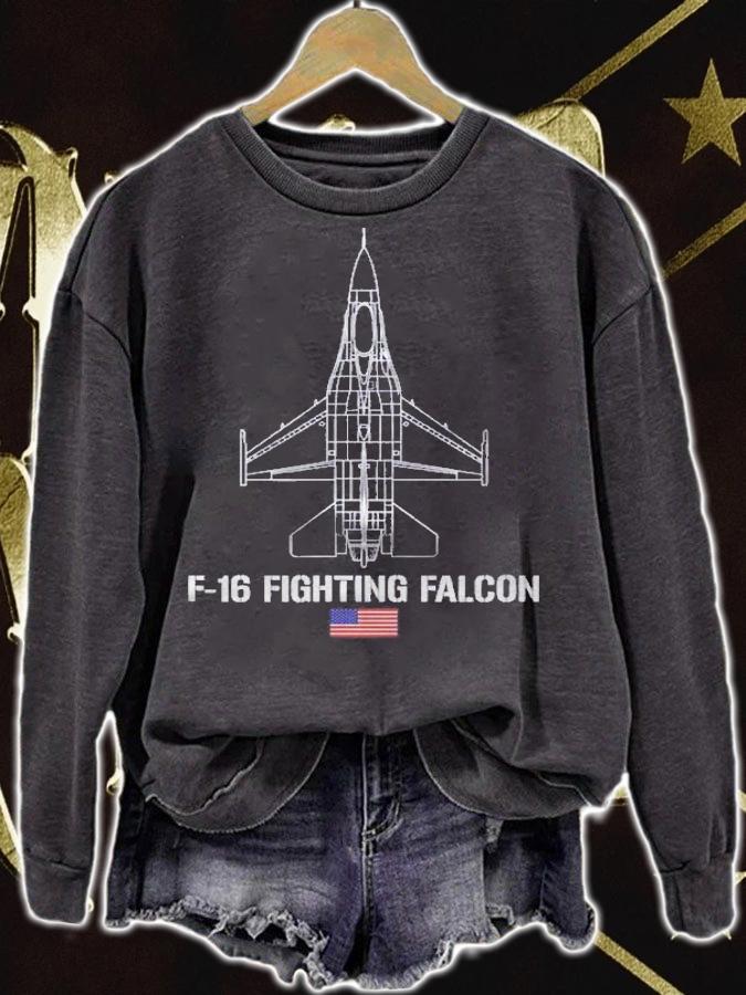 F 16 Fighting Falcon American Flag Shirt sweatshirt