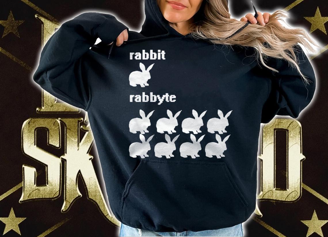 Nerdy Rabbit Bit Byte Computer Scientist Shirt hoodie