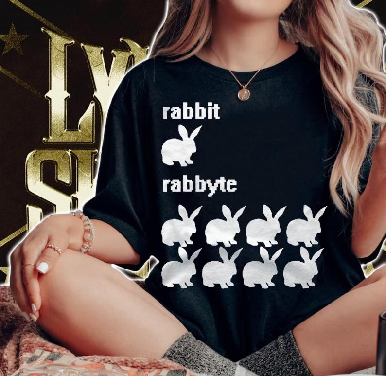 Nerdy Rabbit Bit Byte Computer Scientist Shirt woman shirt