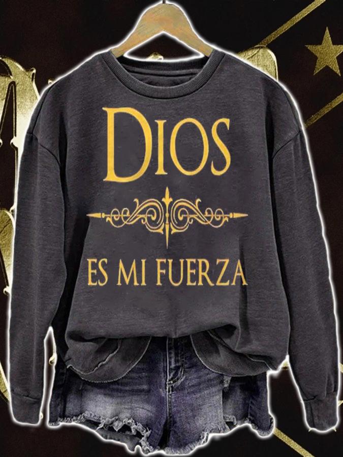 Spanish Espanol Cristiano Design Dios Es Mi Fuerza Shirt