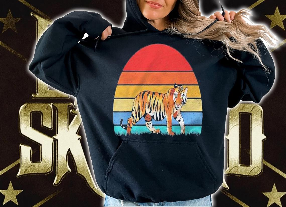 Tiger Shirt Retro Vintage Tiger Animal Shirt hoodie