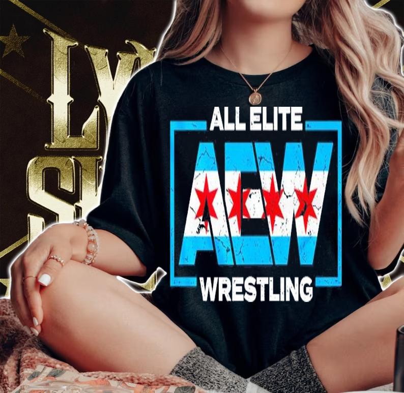 Chicago Flag PWT Retail Exclusive AEW Logo Shirt