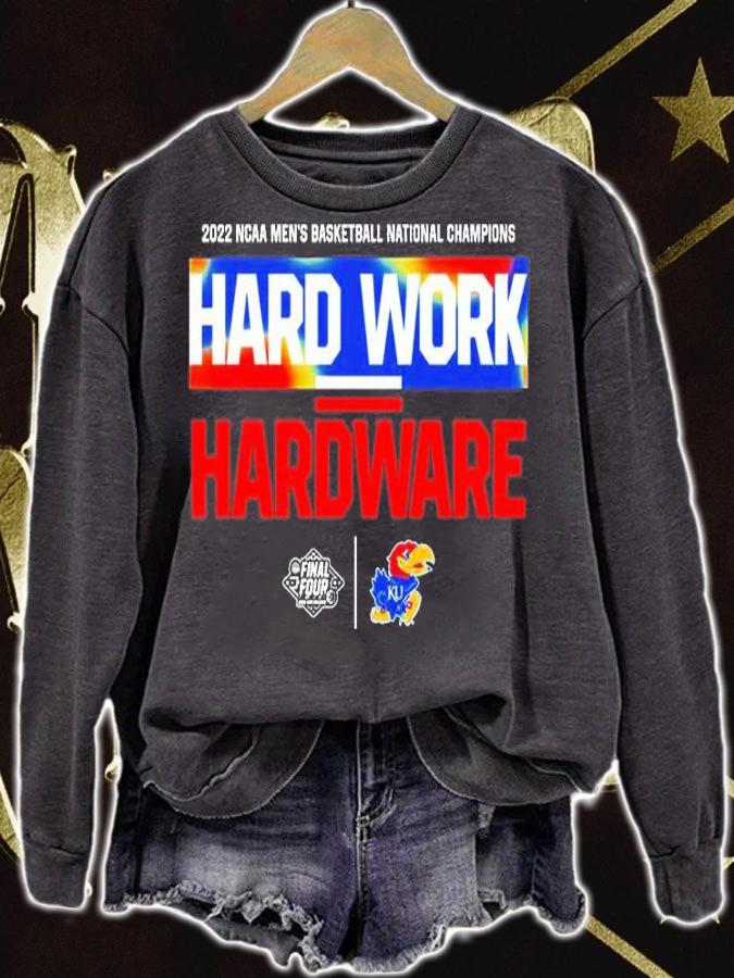 Kansas Jayhawks 2022 National Champions Hard Work Hardware T-Shirt sweatshirt