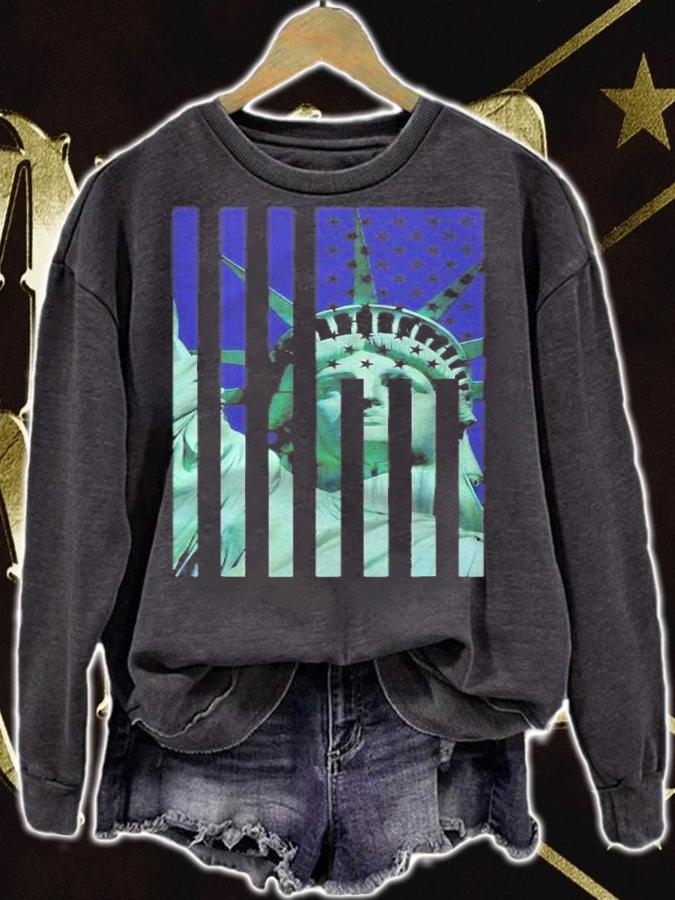 Statue Liberty Shirt American Flag Shirt Proud American T-shirt sweatshirt
