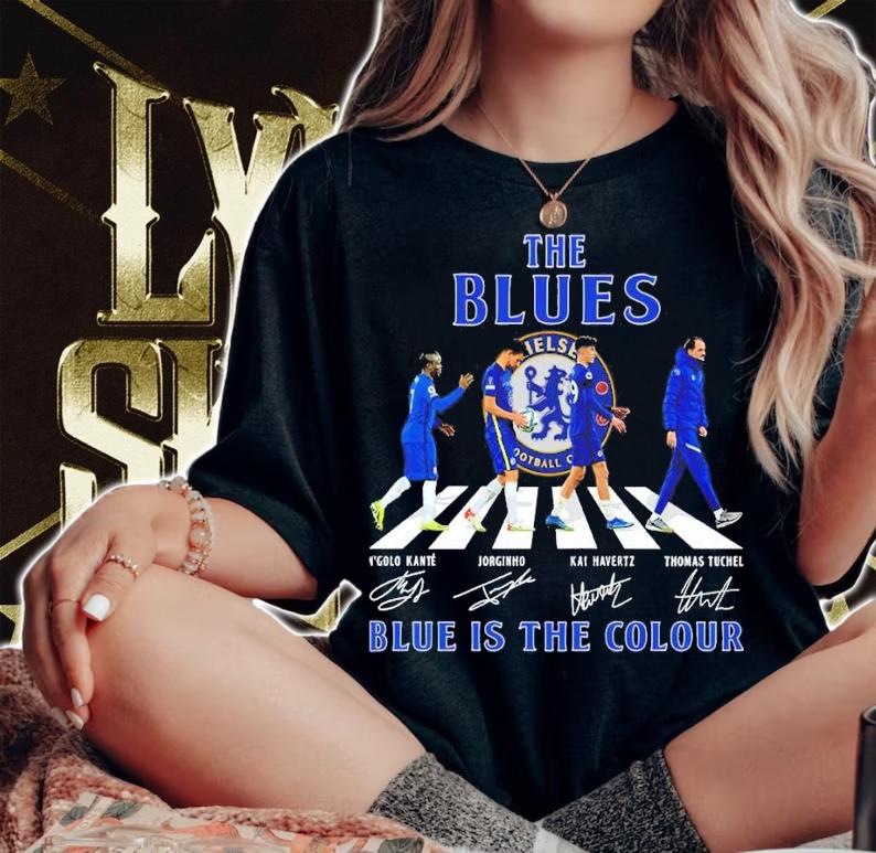 Chelsea FC The Blues Abbey Road Blue Is The Colour Signatures t-shirt woman shirt