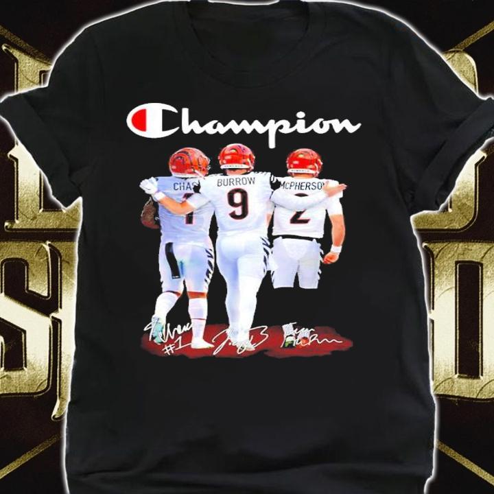 Cincinnati Bengals Champions Ja'Marr Chase Vs Joe Burrow And Evan McPherson Signatures Shirt shirt