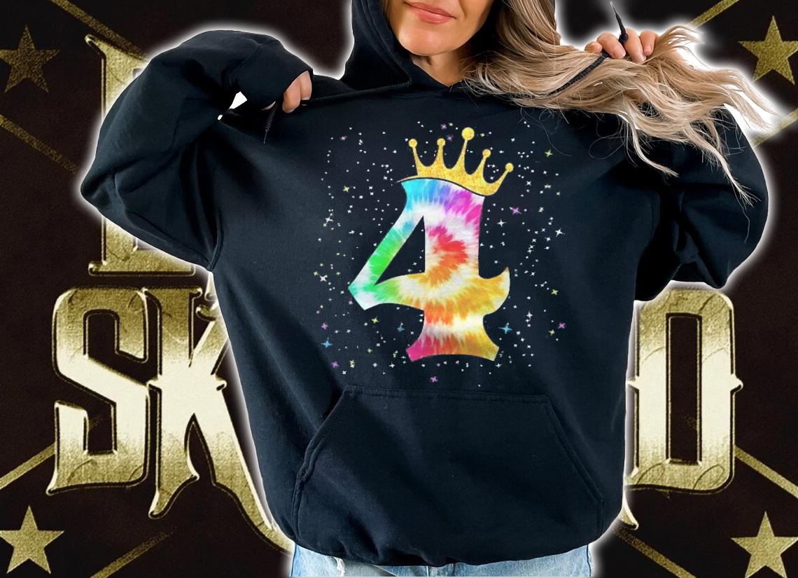 Colorful Tie Dye 4 Years Old Girls 4Th Birthday shirt hoodie
