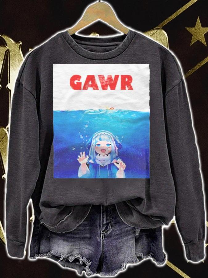 Gawr Gura Shark Jaws funny T-shirt sweatshirt