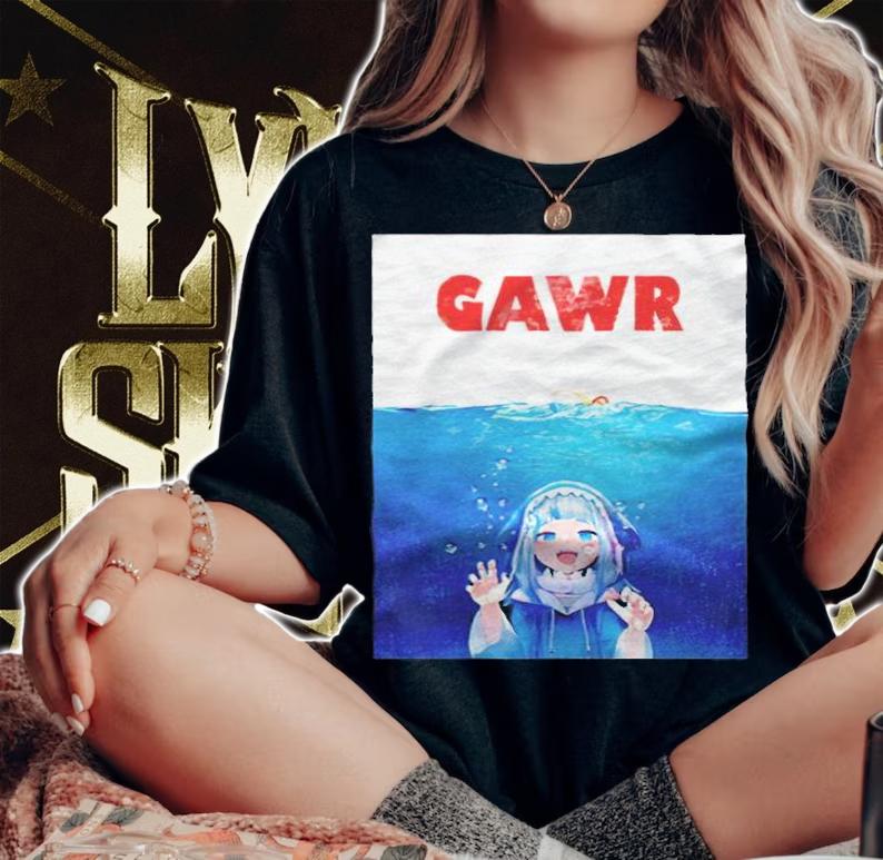Gawr Gura Shark Jaws funny T-shirt woman shirt