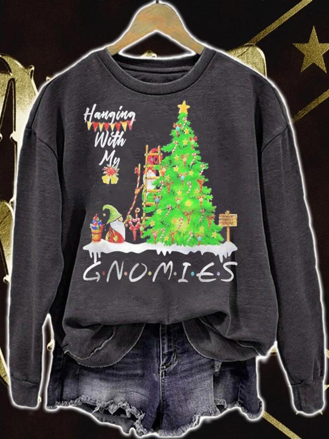 Hanging with my Gnomies Gnome family Christmas T-shirt sweatshirt