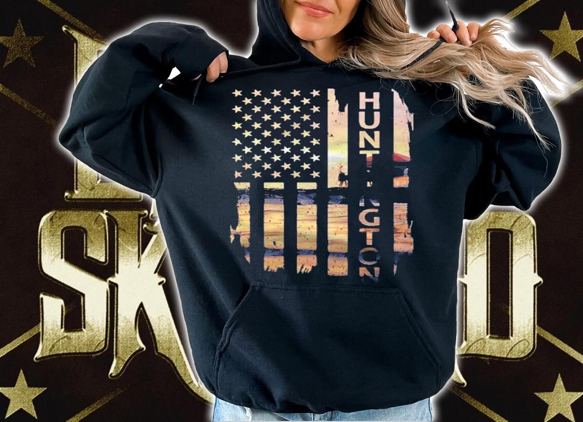 Huntington Beach Summer Sunset American Flag T-shirt hoodie