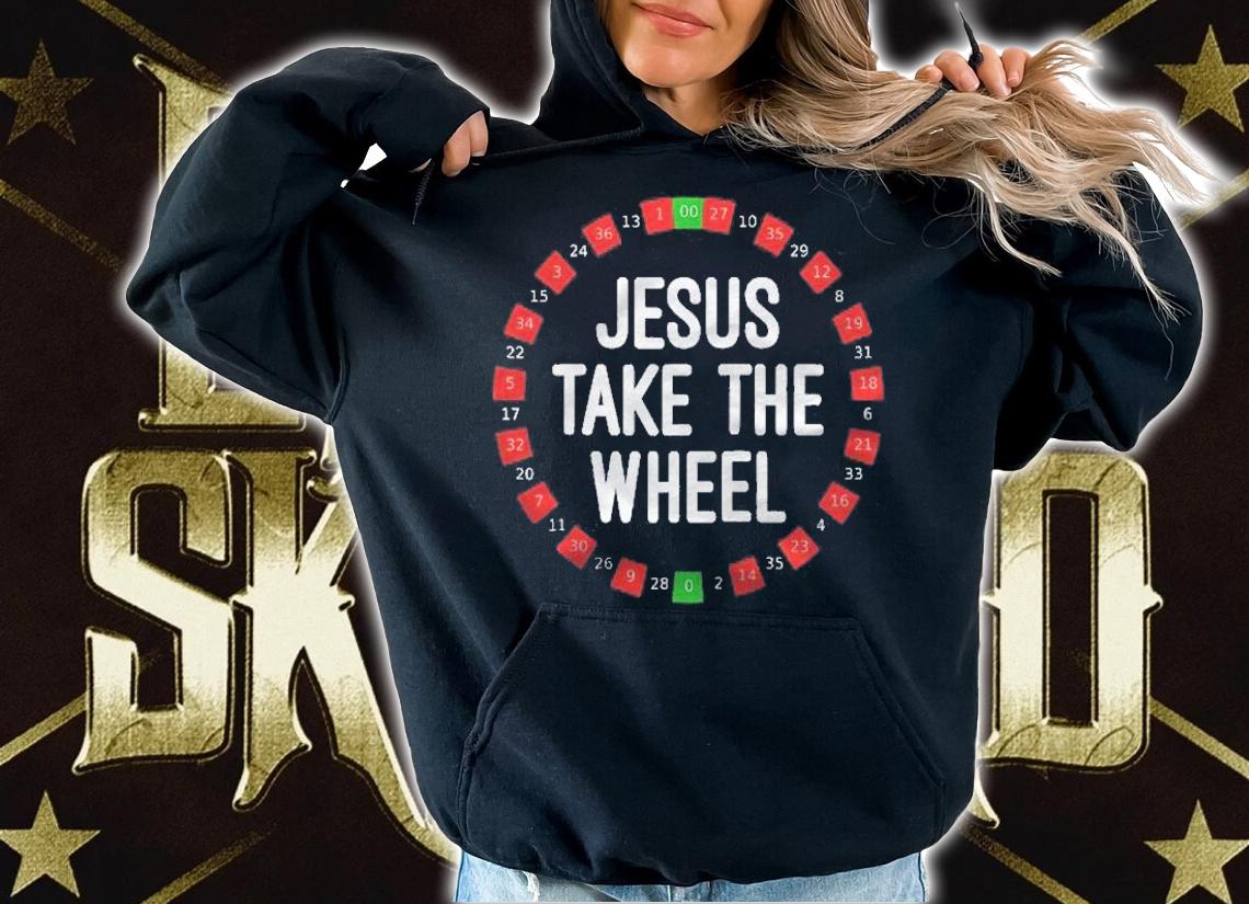 Jesus Take The Wheel Roulette Wheel Gambling Raglan Baseball Tee shirt
