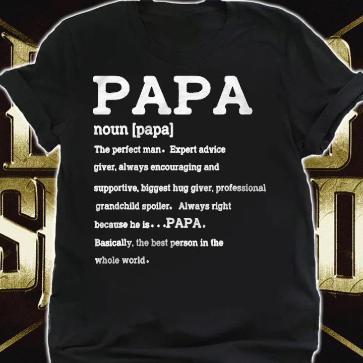 Mens Papa Definition Noun Nutrition Fathers Day Grandpa Shirt shirt