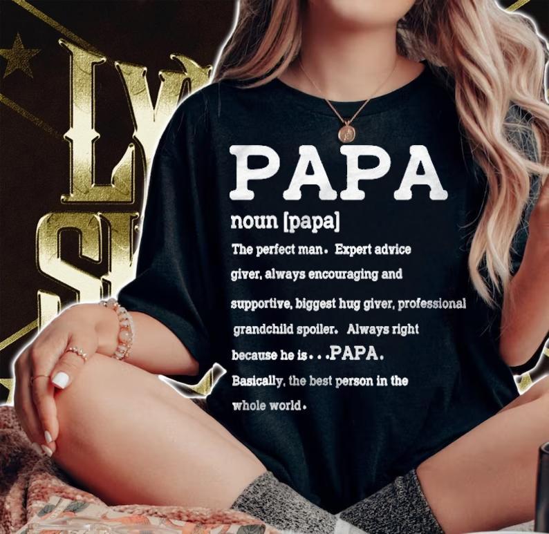 Mens Papa Definition Noun Nutrition Fathers Day Grandpa Shirt woman shirt