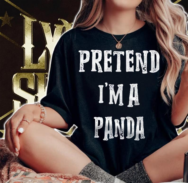 Pretend Im A Panda Halloween Costume Couples Matching Shirt woman shirt