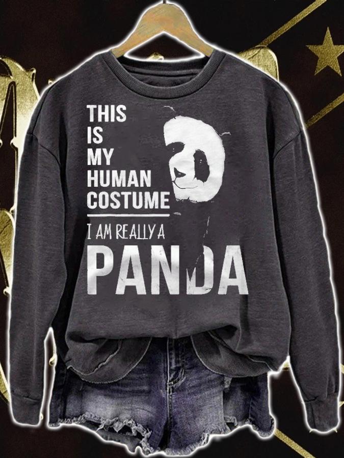This Is My Human Costume I Am Really A Panda Halloween Shirt sweatshirt
