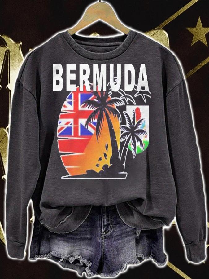 Tropical British Beach Sunset Flag Of Bermuda Shirt sweatshirt