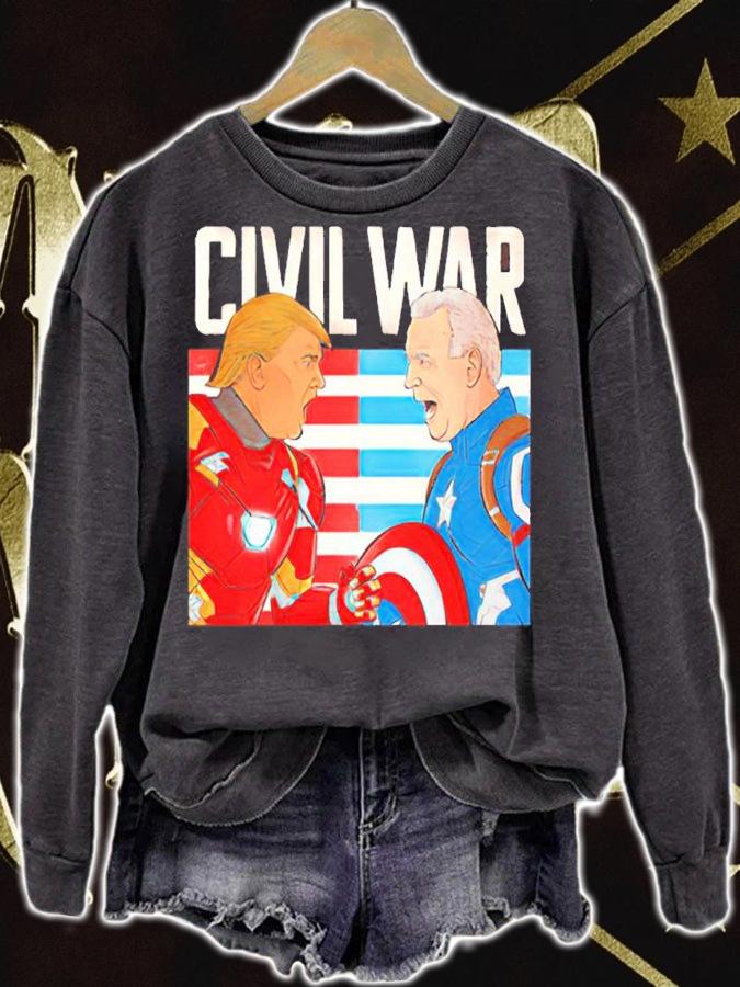Civil War Marvel Trump And Biden Shirt sweatshirt