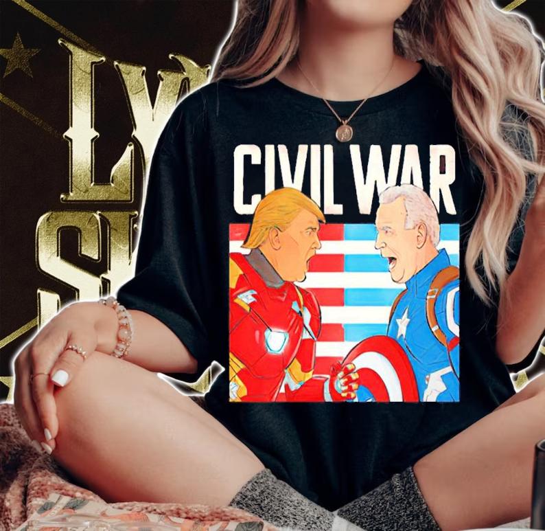 Civil War Marvel Trump And Biden Shirt woman shirt