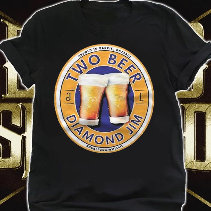 Two beer Diamond Jim logo T-shirt shirt