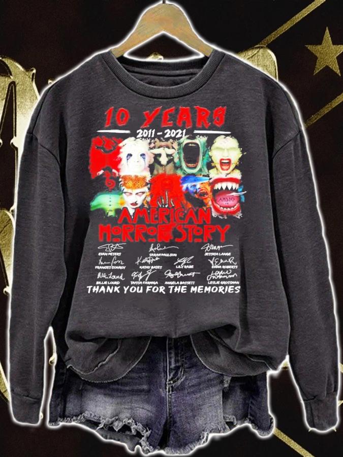 10 years 2011 2021 American Horror Story signatures t-shirt sweatshirt