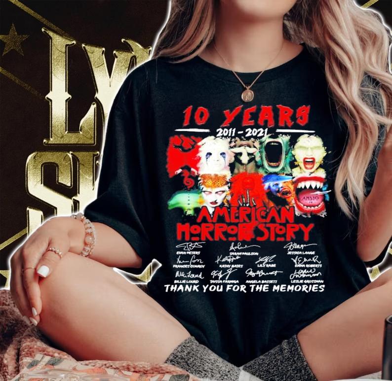 10 years 2011 2021 American Horror Story signatures t-shirt woman shirt