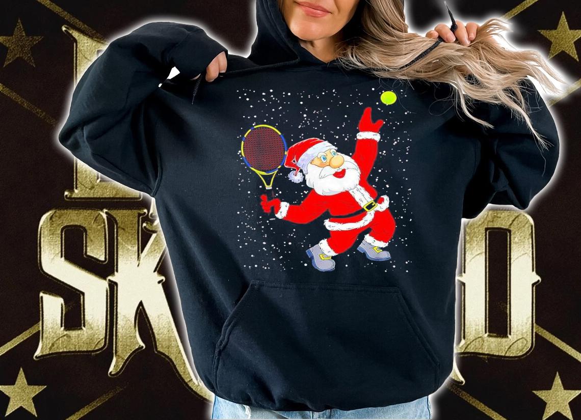 Christmas Santa Claus Playing Tennis Lover Xmas shirt