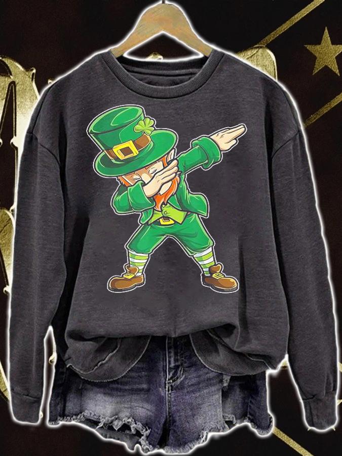 Dabbing Leprechaun Happy St Patricks Day Men Kids Toddler T-Shirt sweatshirt