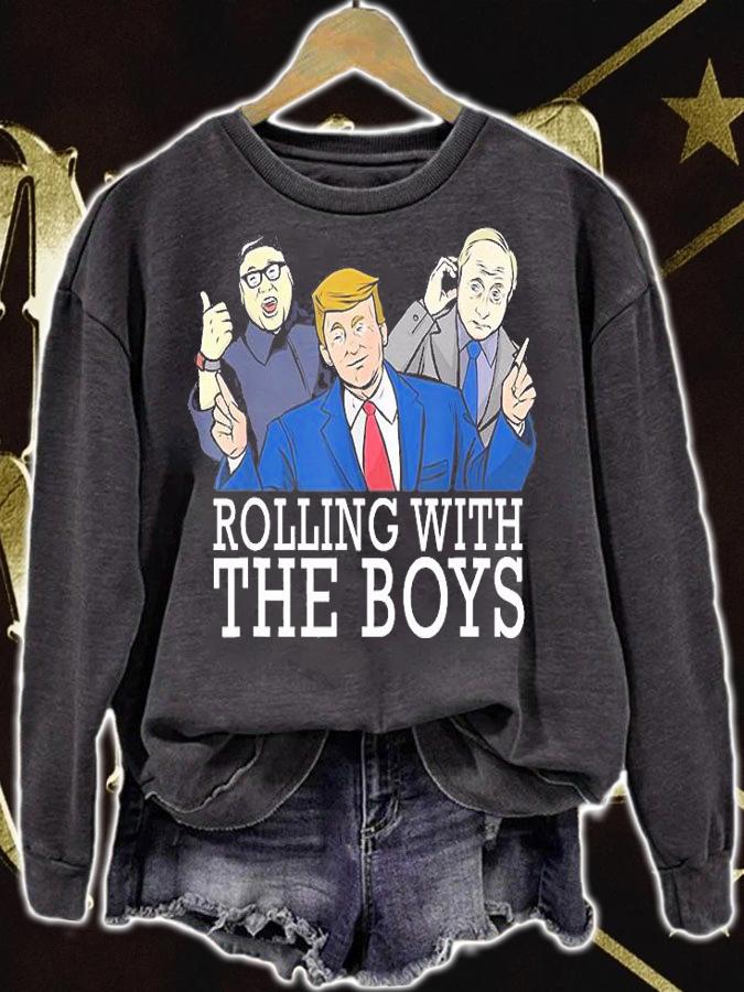 Rolling With The Boys Funny USA Politics Trump Putin Kim T-Shirt