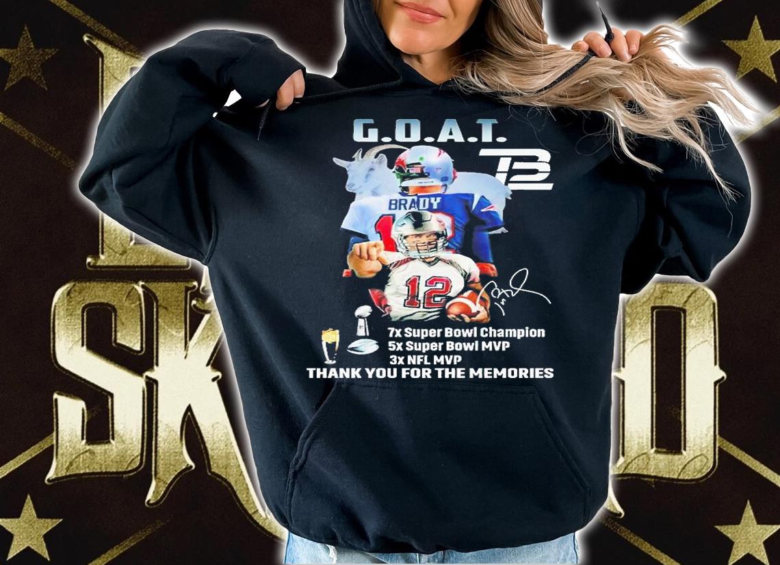Tom Brady Goat Thank You For The Memories Signature T-Shirt