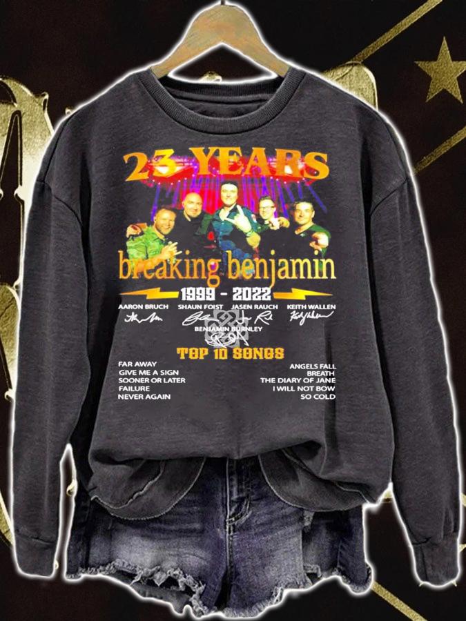 23 years Breaking Benjamin 1999-2022 signatures t-shirt sweatshirt