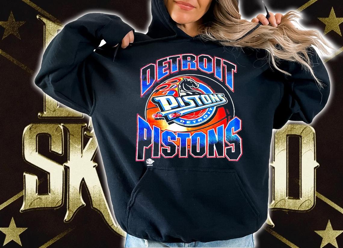 Detroit Pistons Logo Vintage Black T-Shirt hoodie