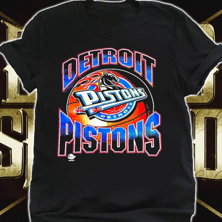Detroit Pistons Logo Vintage Black T-Shirt shirt