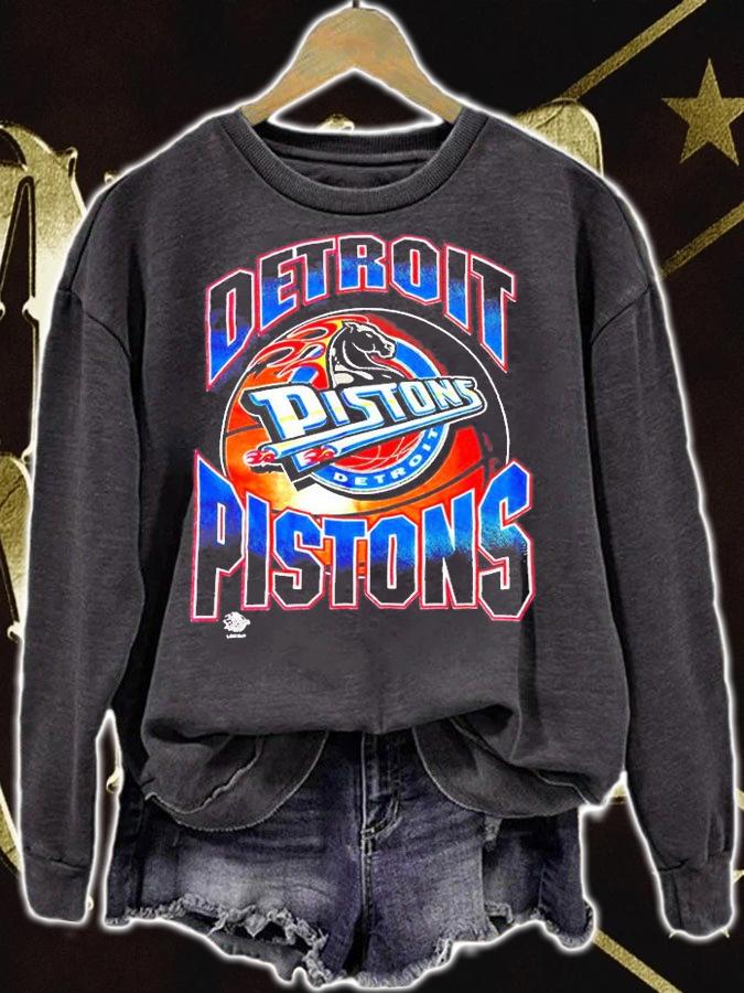 Detroit Pistons Logo Vintage Black T-Shirt sweatshirt
