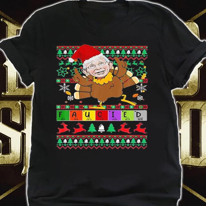 Fauci Lied Faucied Christmas Fauci Mandates Ugly Christmas T-Shirt
