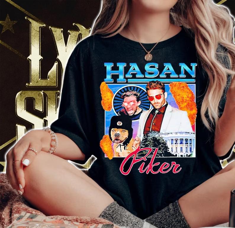Hasan Piker with Dog poster T-shirt woman shirt