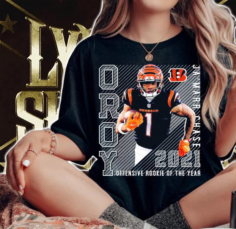 Ja'marr Chase Cincinnati Bengals 2021 NFL Offensive Rookie Of The Year Shirt woman shirt