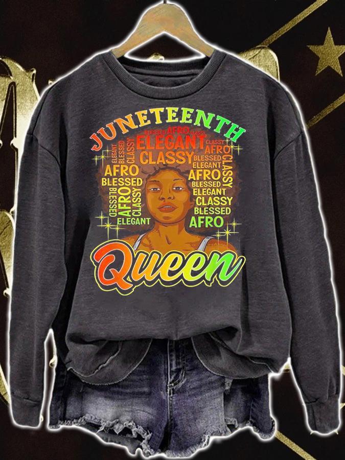 Juneteenth Shirt Women Juneteenth Shirts Natural Afro Queen T-Shirt sweatshirt