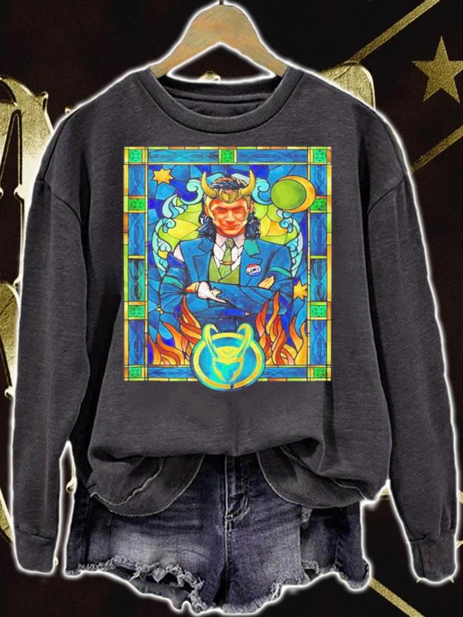 Marvel Loki Stained Glass Portrait Shirt sweatshirt