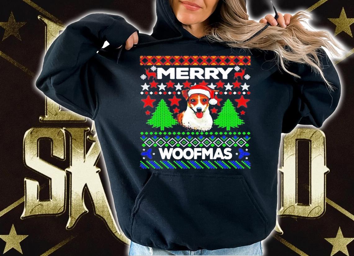 Merry Woofmas Ugly Sweater Christmas Jack Russell Lover Gift T-Shirt hoodie