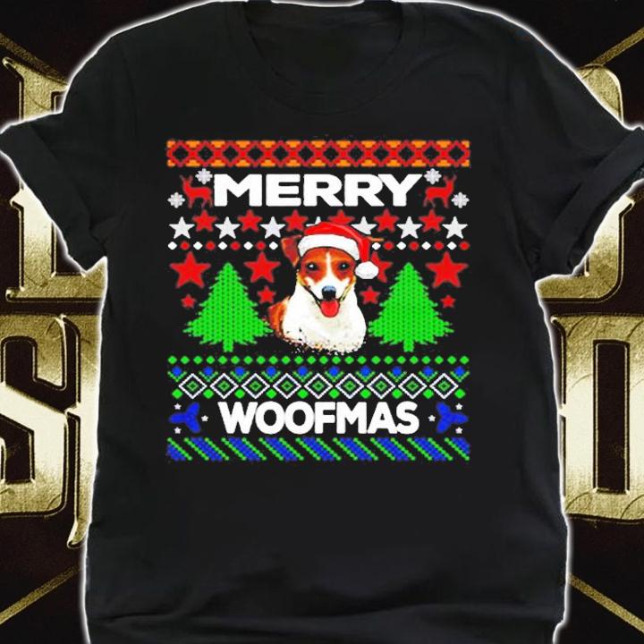 Merry Woofmas Ugly Sweater Christmas Jack Russell Lover Gift T-Shirt shirt